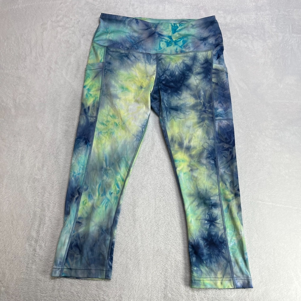 Centro Capri Leggings Women's Large Tie Dye High Waisted Pockets Yoga - 29x22